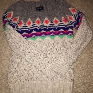 American Eagle Multi-Colored Geometric Sweater